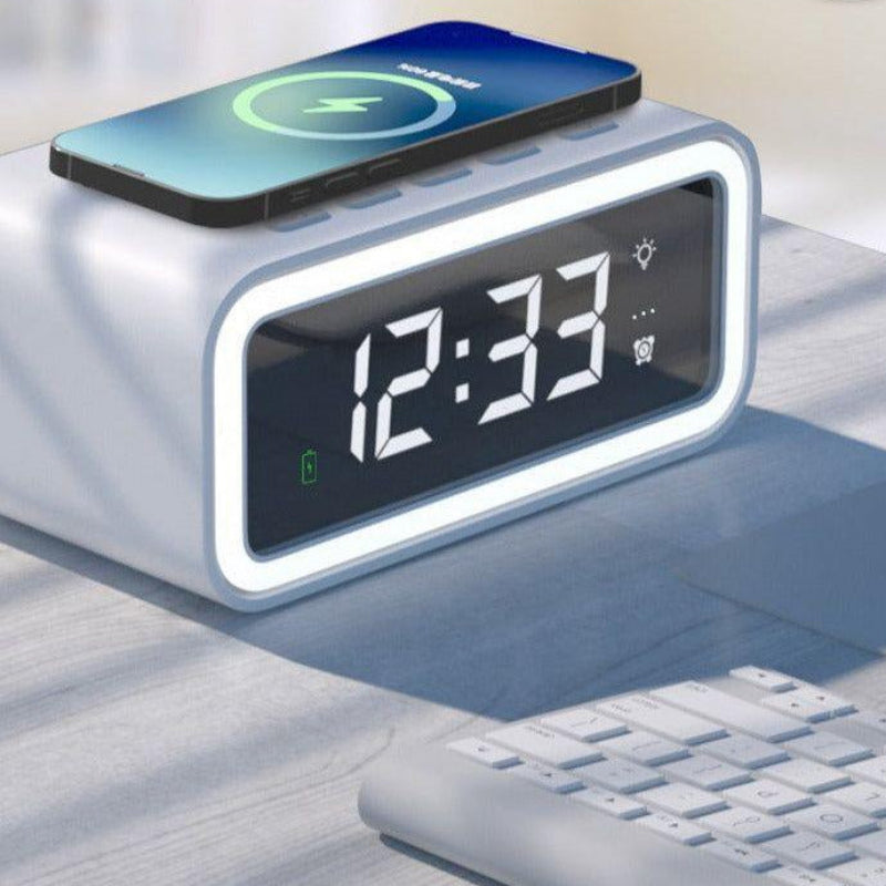 Alarm Clock LED Display Qi Wireless Charging ABS Plastic 2