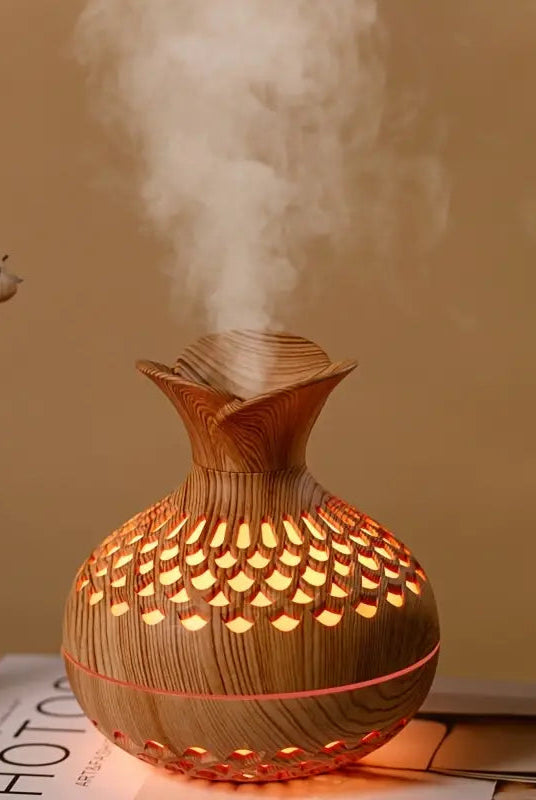 Elegant Ultrasonic Aroma Diffuser with 300ml Reservoir and LED Night Light – Electric Diffuser for Essential Oils and Aromatherapy 0