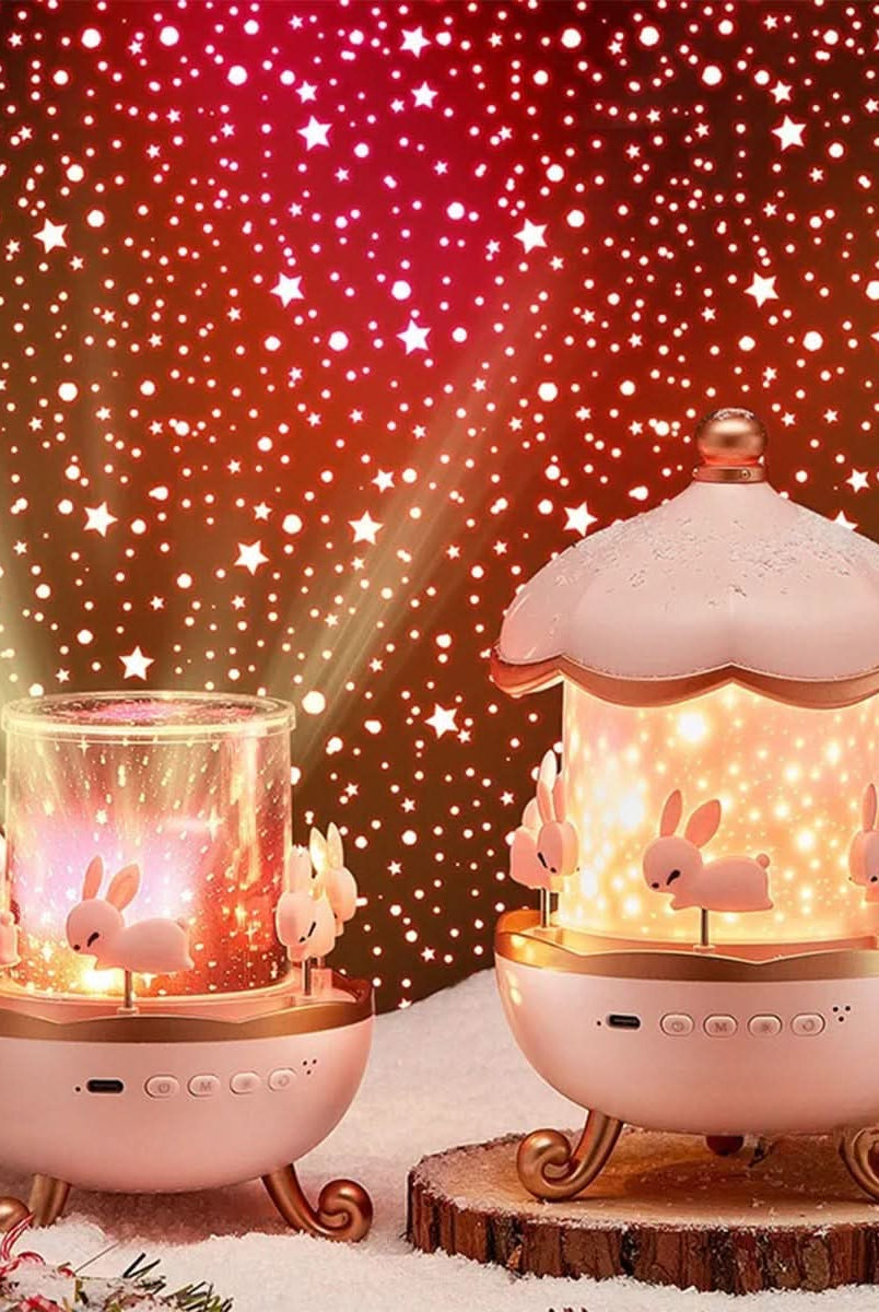 Enchanted Star Projector Night Light with 12 Image Templates, Adjustable Brightness, 360° Rotation, and Built-in Music Function 2