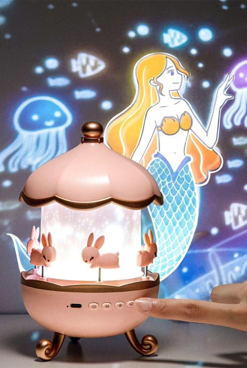 Enchanted Star Projector Night Light with 12 Image Templates, Adjustable Brightness, 360° Rotation, and Built-in Music Function 4