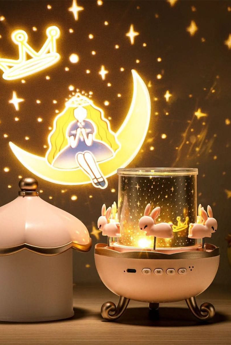 Enchanted Star Projector Night Light with 12 Image Templates, Adjustable Brightness, 360° Rotation, and Built-in Music Function 5