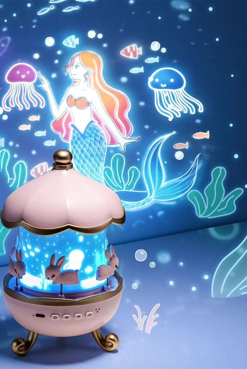 Enchanted Star Projector Night Light with 12 Image Templates, Adjustable Brightness, 360° Rotation, and Built-in Music Function 7