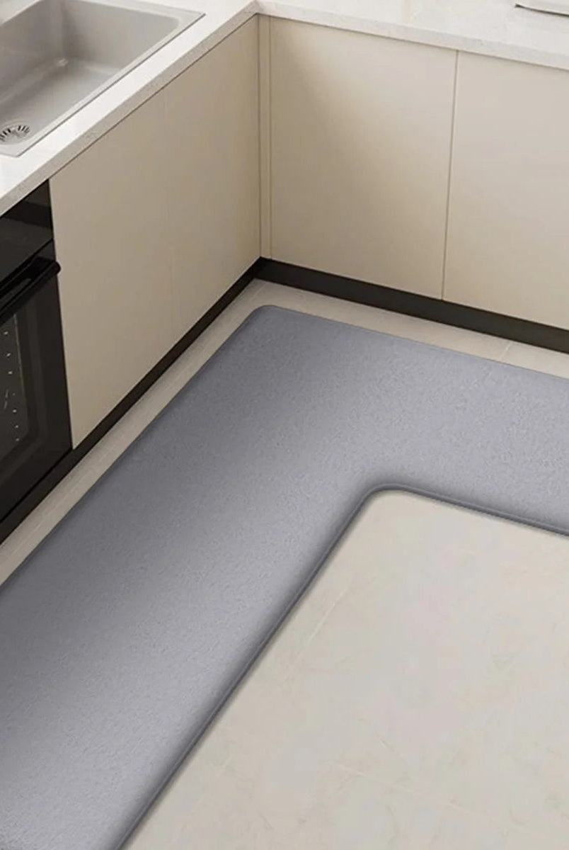 L-Shaped Anti-Fatigue Kitchen Mat with Non-Slip Backing – Soft Flannel, Washable and Highly Absorbent Kitchen Rug 3