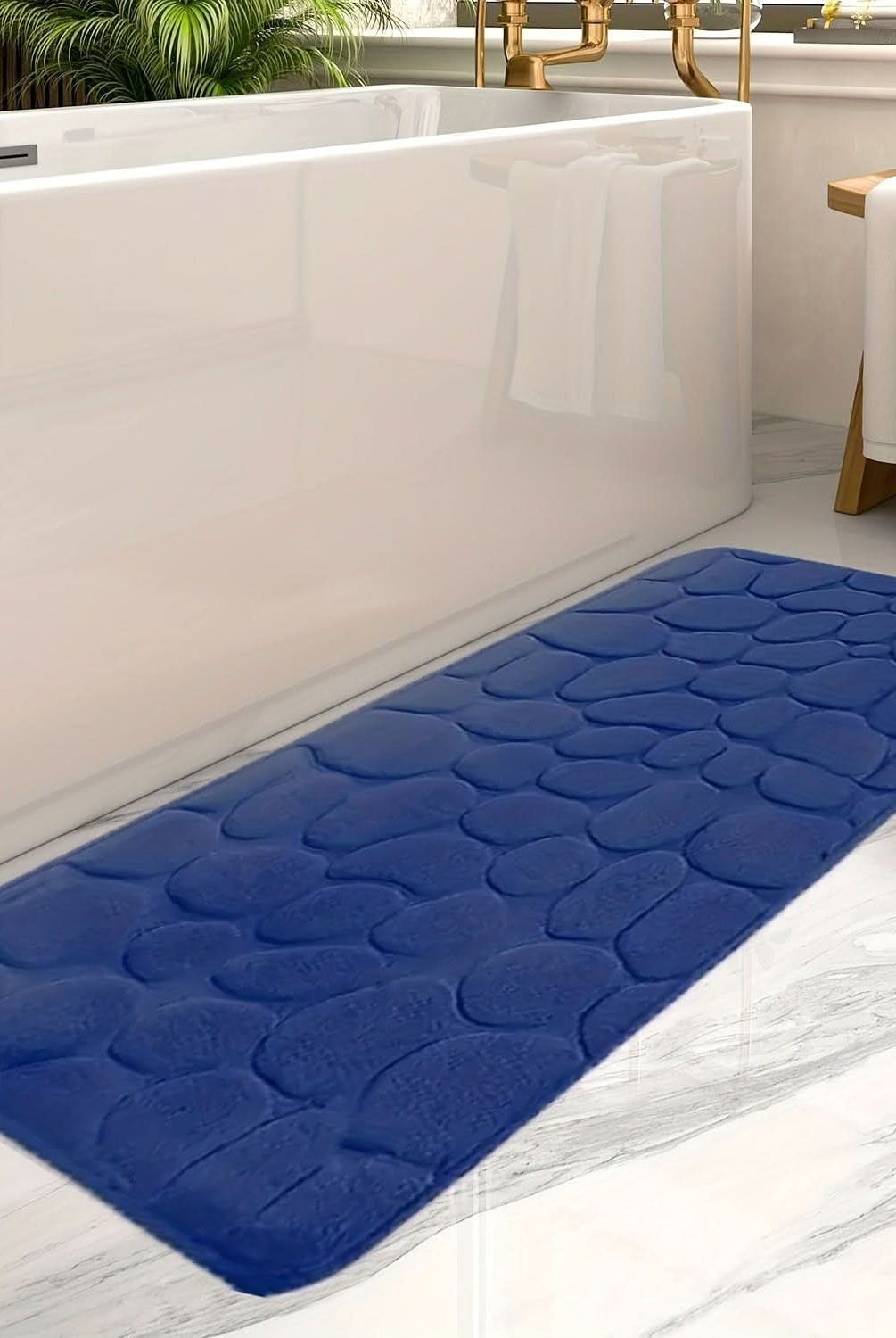 Large Non-Slip Bath Mat with Elegant Stripe Design – Comfortable Machine Washable Bathroom Rug for Safety and Style 4