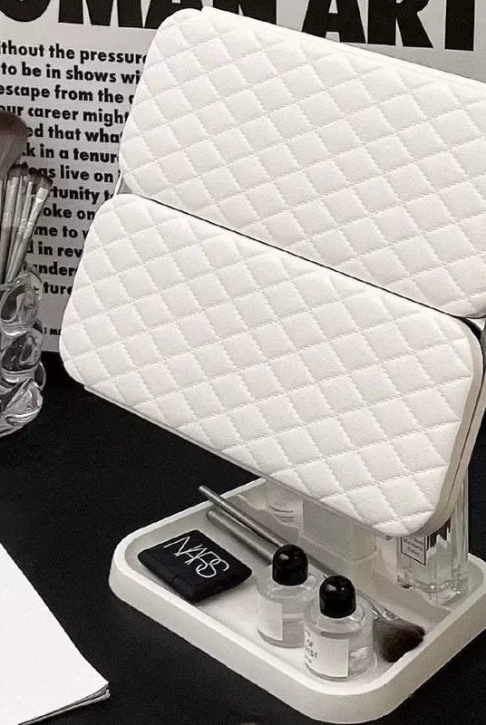 Foldable Makeup Mirror with Touch Light – Portable Vanity Mirror with Rotating Design and Storage Case 2