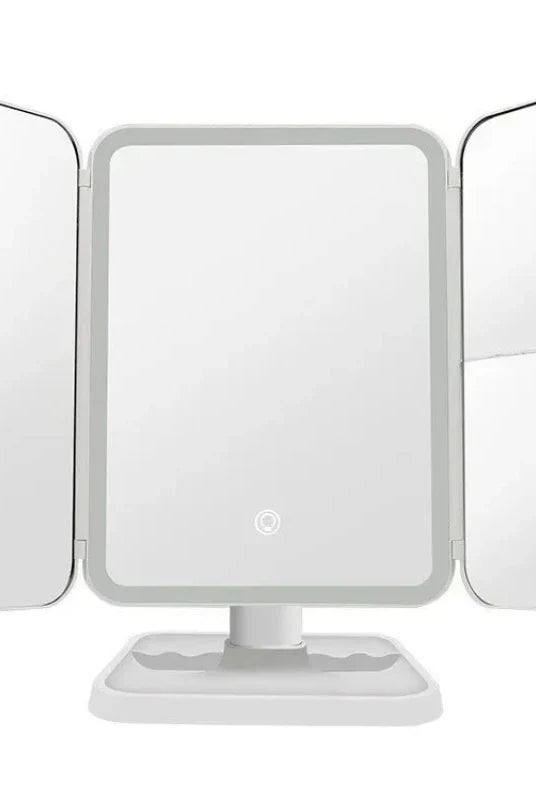 Foldable Makeup Mirror with Touch Light – Portable Vanity Mirror with Rotating Design and Storage Case 3