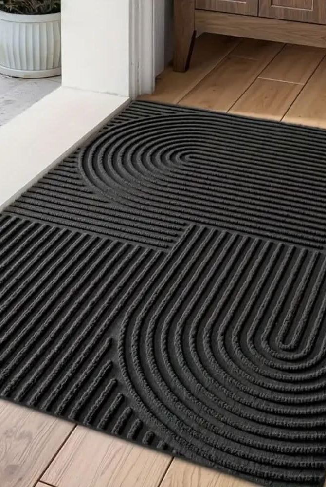 Absorbent Curved Doormat Ð Stylish Non-Slip Front Door Mat for Indoor & Outdoor Use 0