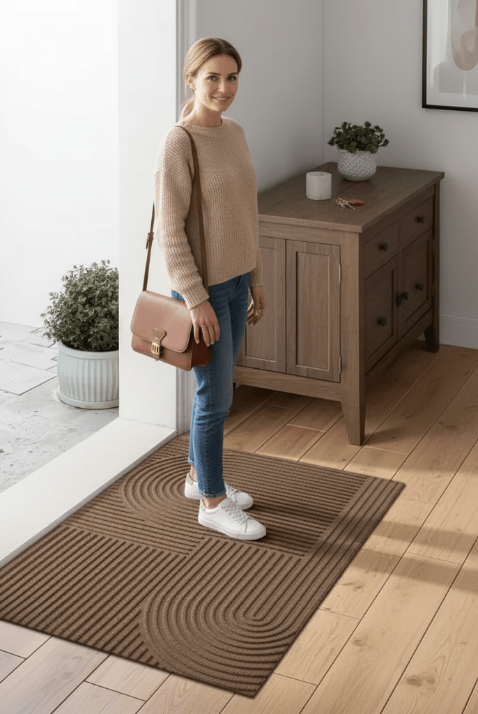 Absorbent Curved Doormat Ð Stylish Non-Slip Front Door Mat for Indoor & Outdoor Use 3