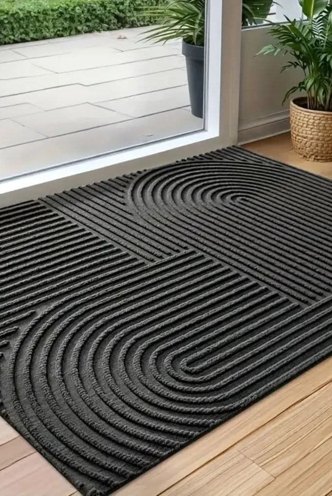 Absorbent Curved Doormat Ð Stylish Non-Slip Front Door Mat for Indoor & Outdoor Use 5