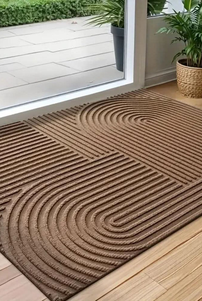 Absorbent Curved Doormat Ð Stylish Non-Slip Front Door Mat for Indoor & Outdoor Use 6