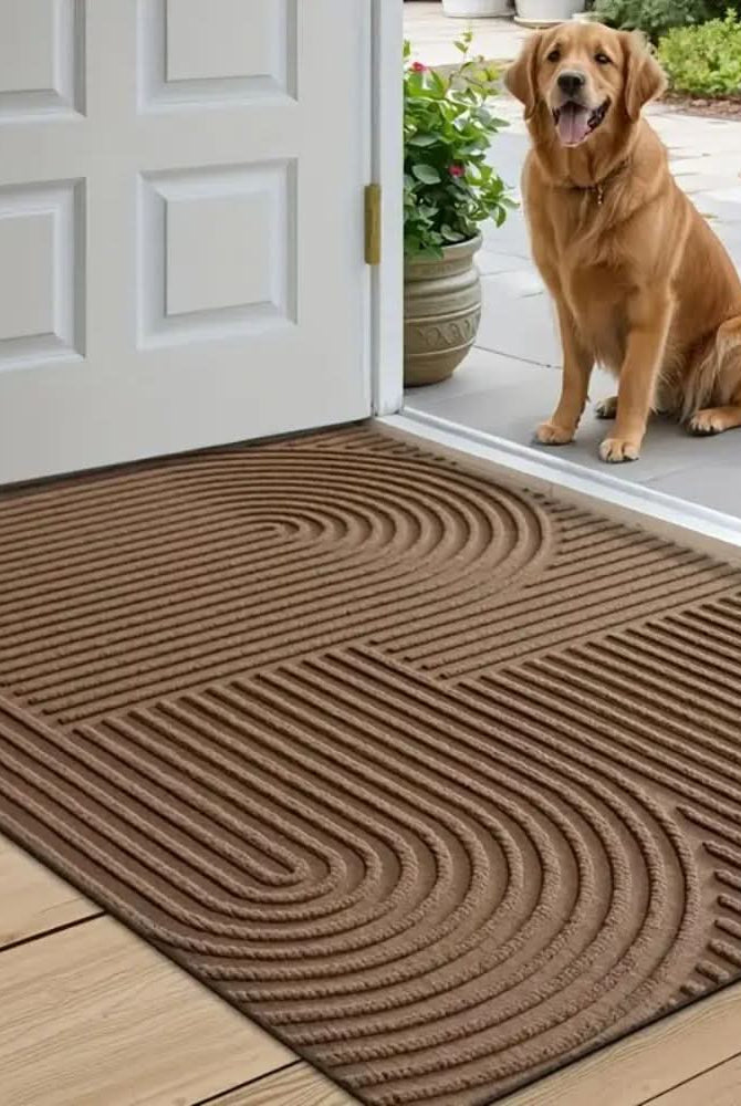 Absorbent Curved Doormat Ð Stylish Non-Slip Front Door Mat for Indoor & Outdoor Use 7