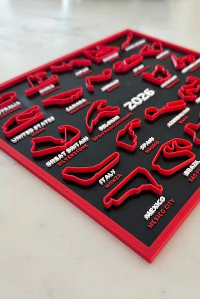 3D Printed F1 Racing Calendar 2026 Ð All Circuits Track Wall Art with Display Stand 0