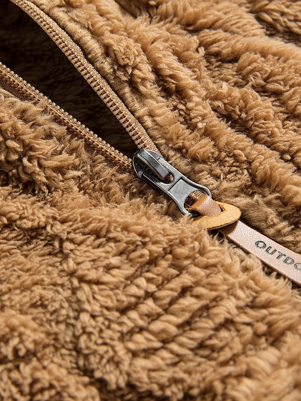 Jacquard Teddy Fleece Jas – Zachte Warme Ritsjas voor Dagelijks Comfort-06