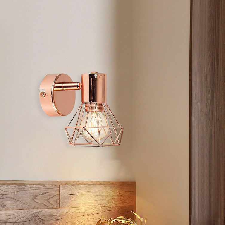 1-Light Wall Sconce - Modern Rose Gold Iron Frame, Minimalist Design 0
