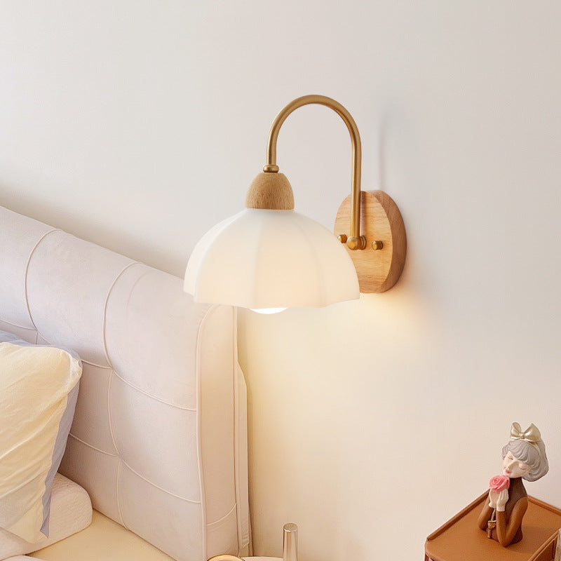 1-Light Wood Ceramic Wall Sconce - Stylish Wall Light for Living Room 2