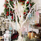 10-Piece Crystal Acrylic Christmas Ornaments with Snowflake and Icicle Designs 3