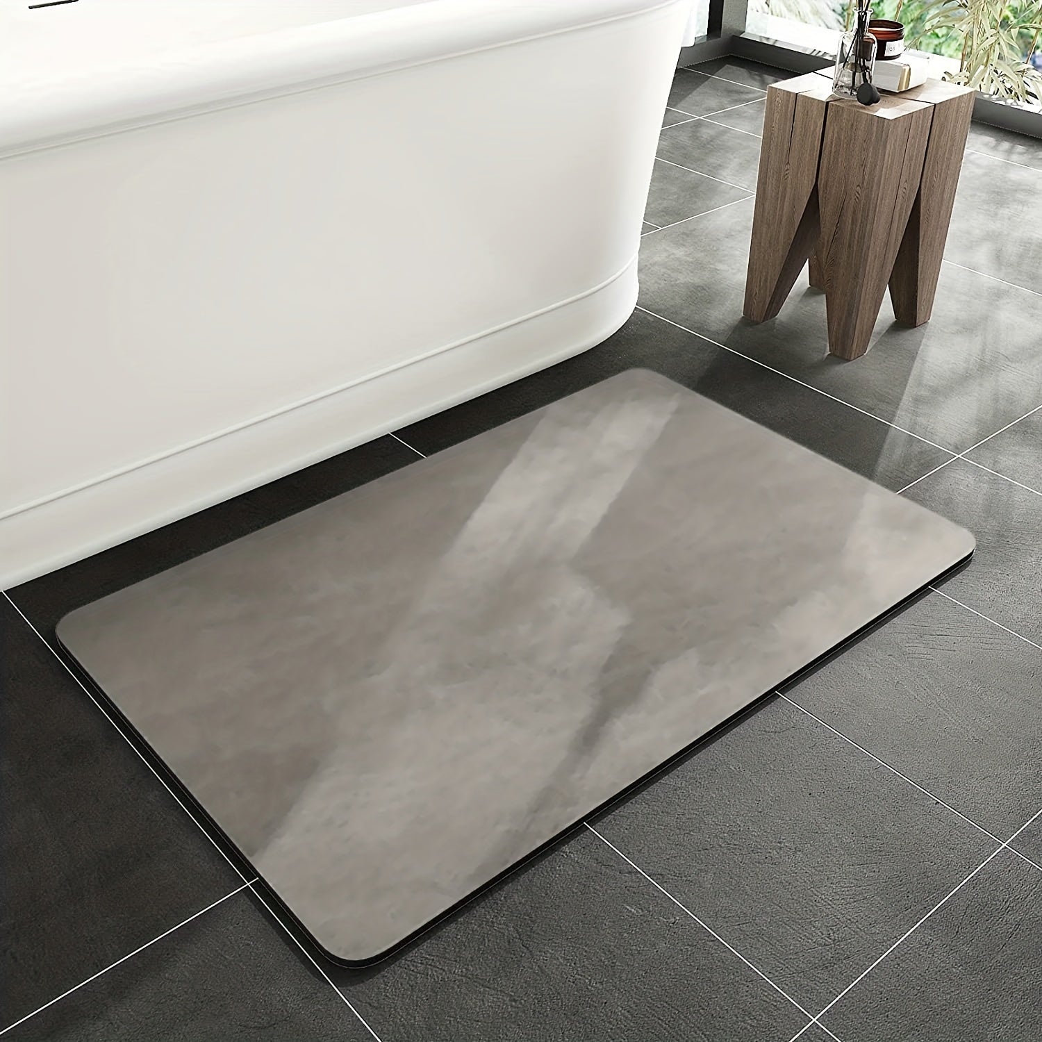 Absorbent Non-Slip Bath Mat – Quick-Dry Diatomaceous Bathroom Floor Mat 0