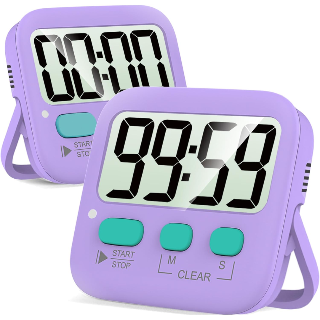 2-Pack Digital Kitchen Timers - Magnetic, Loud Alarm, Easy to Use 8