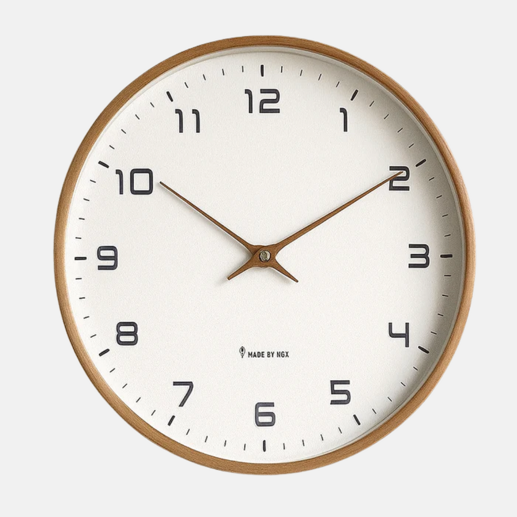 Scandinavian Wooden Wall Clock – Minimalist Nordic Design for Modern H ...