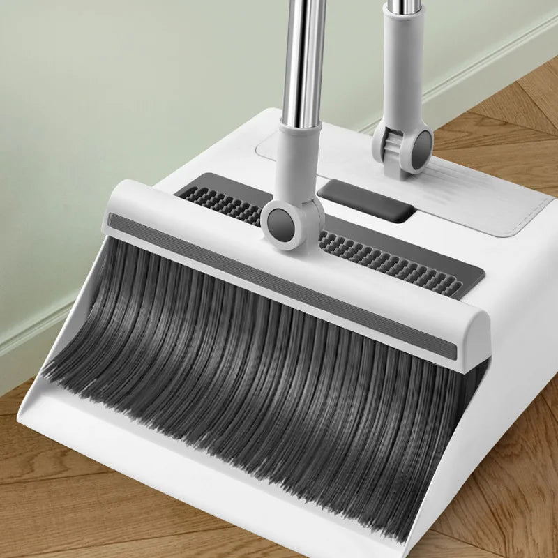 3-in-1 Broom and Dustpan Set with Ergonomic Handle and Hair Repellent Broom for Efficient Household Cleaning 4