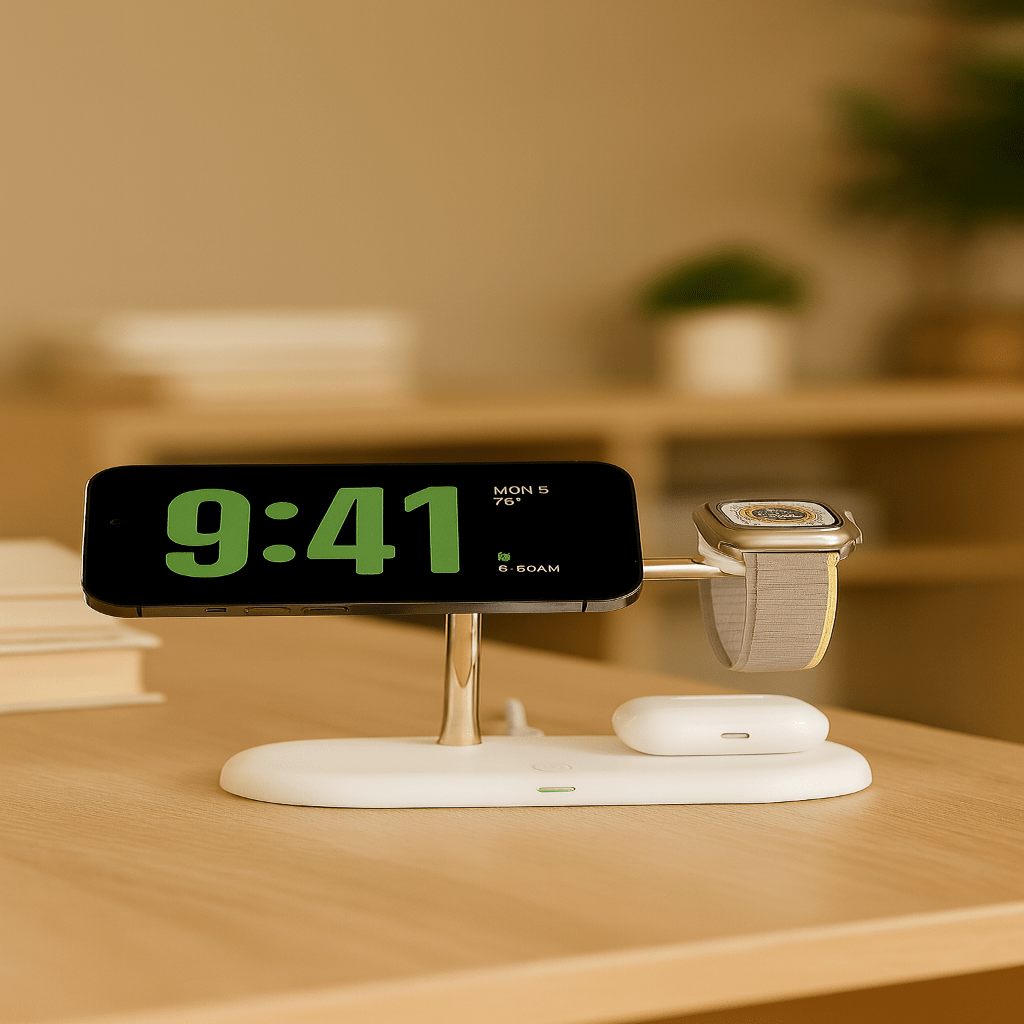 3-in-1 MagSafe Charging Station - Fast Charge for iPhone, Watch, AirPods 4