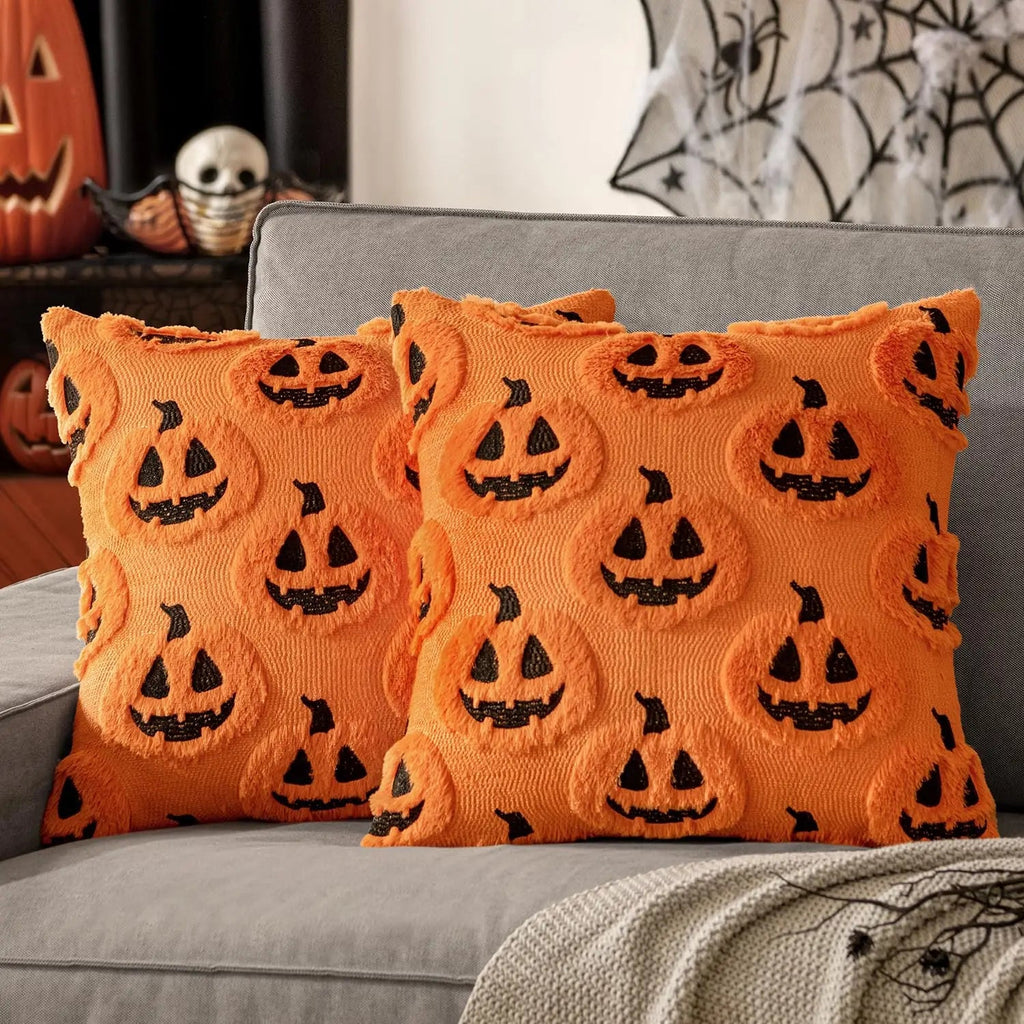 3D Halloween Throw Pillows - Soft Plush Covers for Cozy Decor 18x18 4