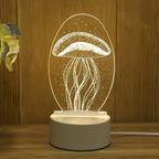 Jellyfish-shaped night light on a wooden surface