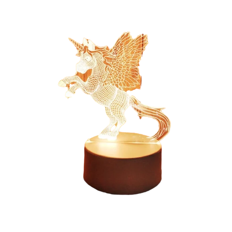 Unicorn-shaped night light on a white background