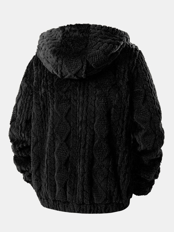 Jacquard Teddy Fleece Jas – Zachte Warme Ritsjas voor Dagelijks Comfort-04