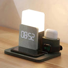 4-in-1 Fast Wireless Charger Station with Alarm Clock and Adjustable Lamp for Multiple Devices 0