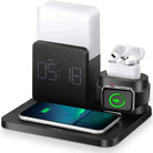 4-in-1 Fast Wireless Charger Station with Alarm Clock and Adjustable Lamp for Multiple Devices 2