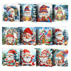 DIY 5D Diamond Painting Christmas Greeting Cards Set – 12 Handmade Santa Claus Designs with Envelopes 0