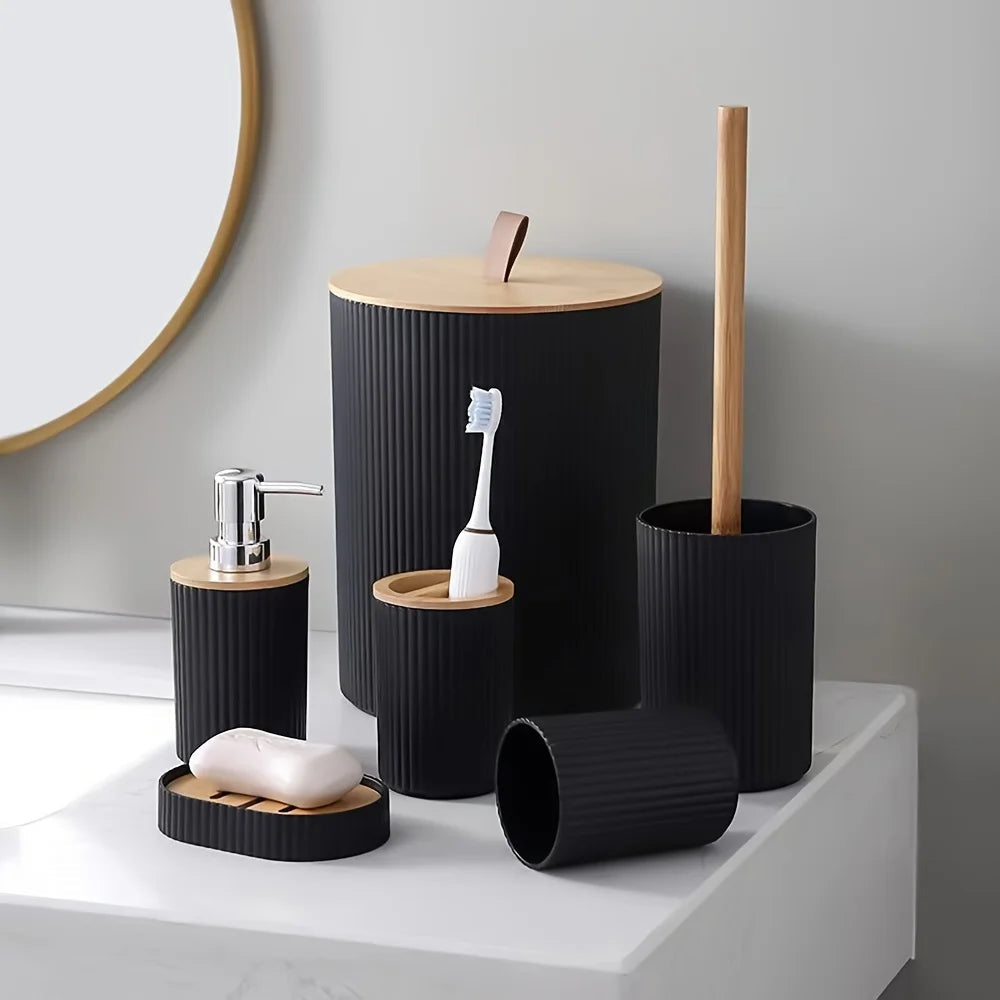 6-Piece Bathroom Set - Modern Accessories for a Stylish, Organized Space 0