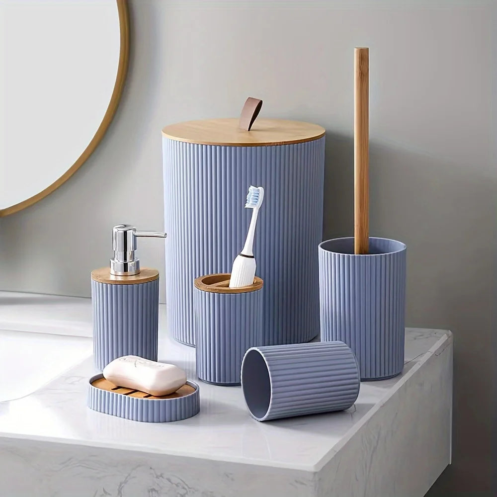 6-Piece Bathroom Set - Modern Accessories for a Stylish, Organized Space 1