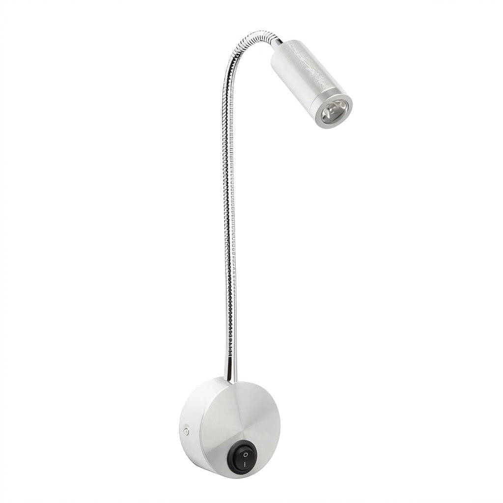 White flexible neck lamp on a white background