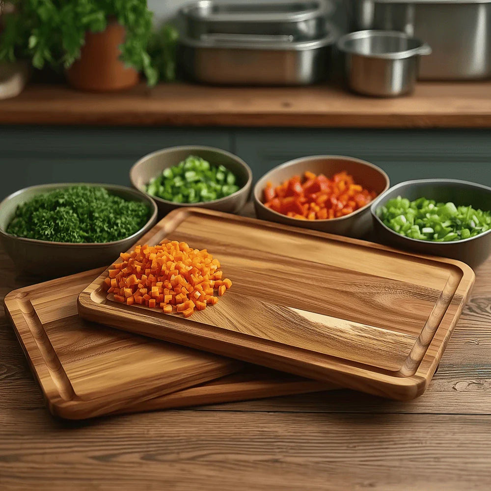 Acacia Wood Cutting Board - Durable Large Butcher Block for Chopping 2