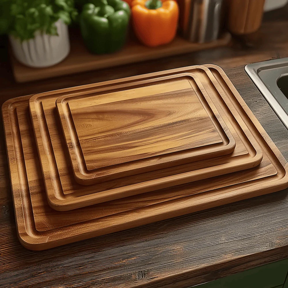 Acacia Wood Cutting Board - Durable Large Butcher Block for Chopping 3