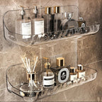 Acrylic Bathroom Shelf - No-Drill Shower Storage for Essentials 0