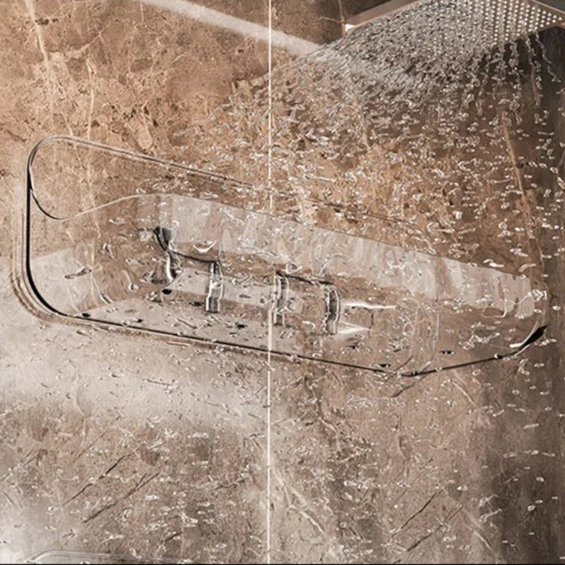 Acrylic Bathroom Shelf - No-Drill Shower Storage for Essentials 5