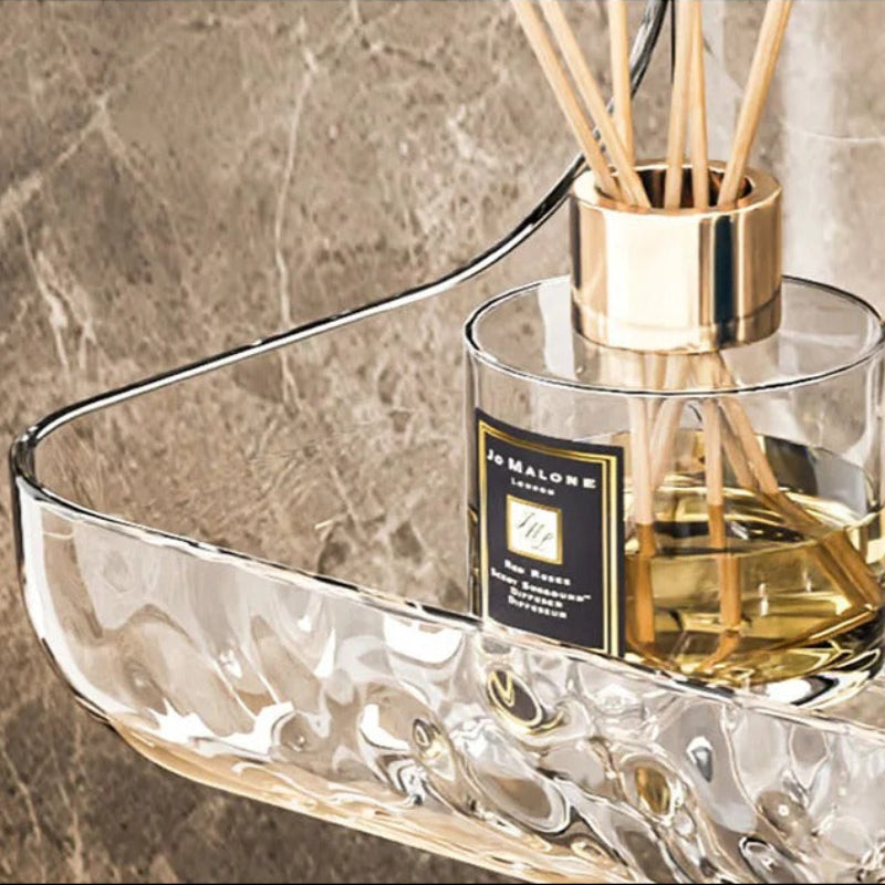 Acrylic Bathroom Shelf - No-Drill Shower Storage for Essentials 6