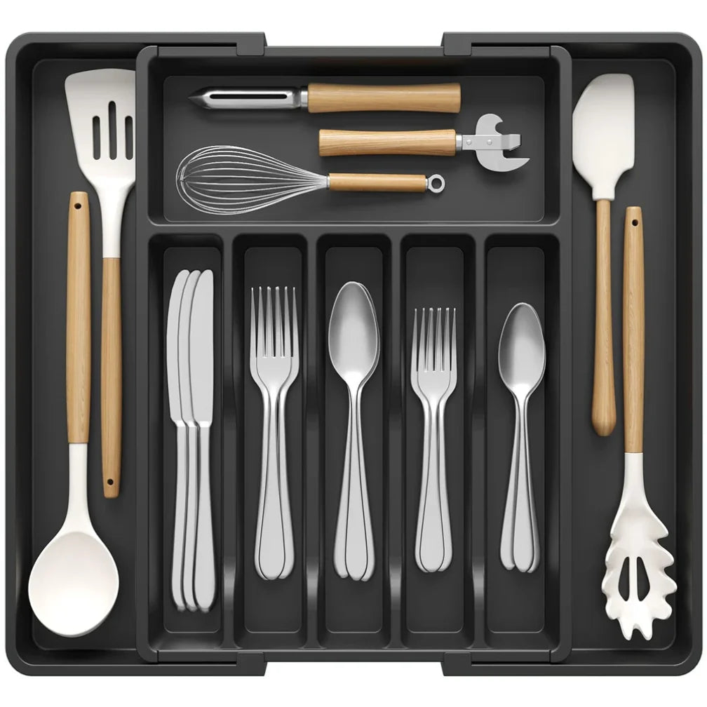 Adjustable Kitchen Drawer Organizer - Space-Saving 8-Compartment Design 3