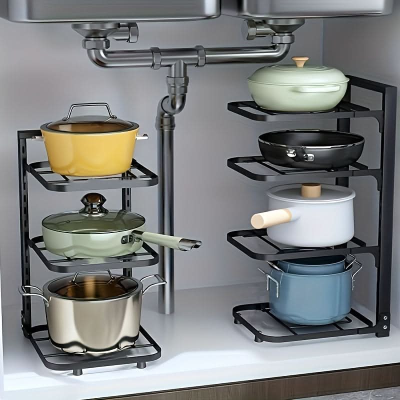 Adjustable Kitchen Rack - Space-Saving Pots & Pans Organizer 4