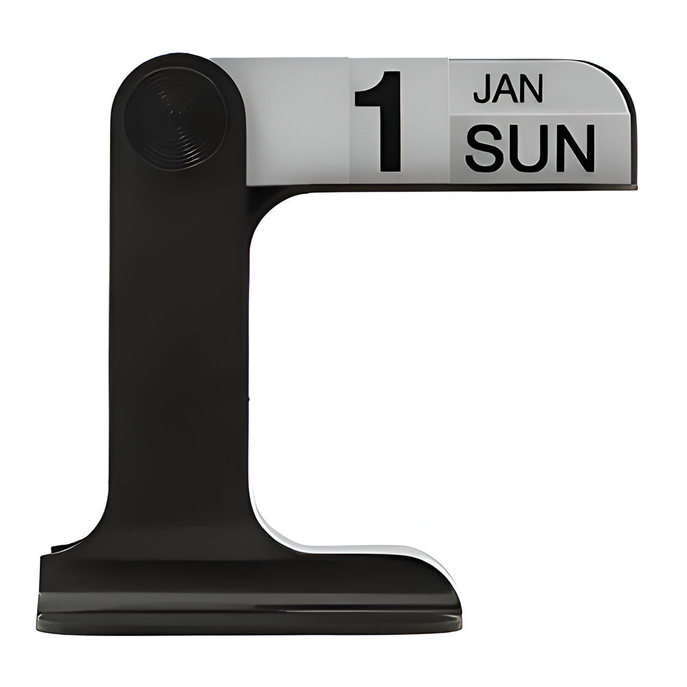 A modern black and white calendar block displaying '1 JAN SUN' on a clean white background.
