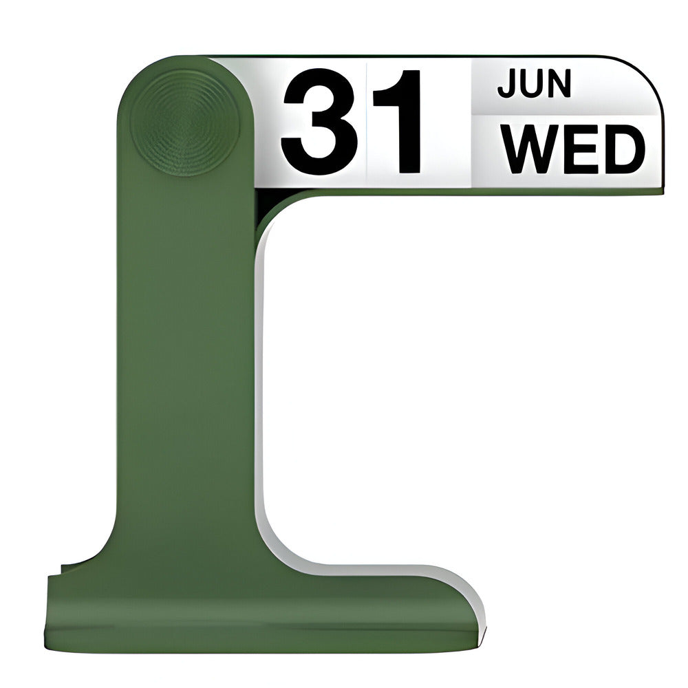A desktop calendar stand displaying June 31st, Wednesday, on a plain white background.
