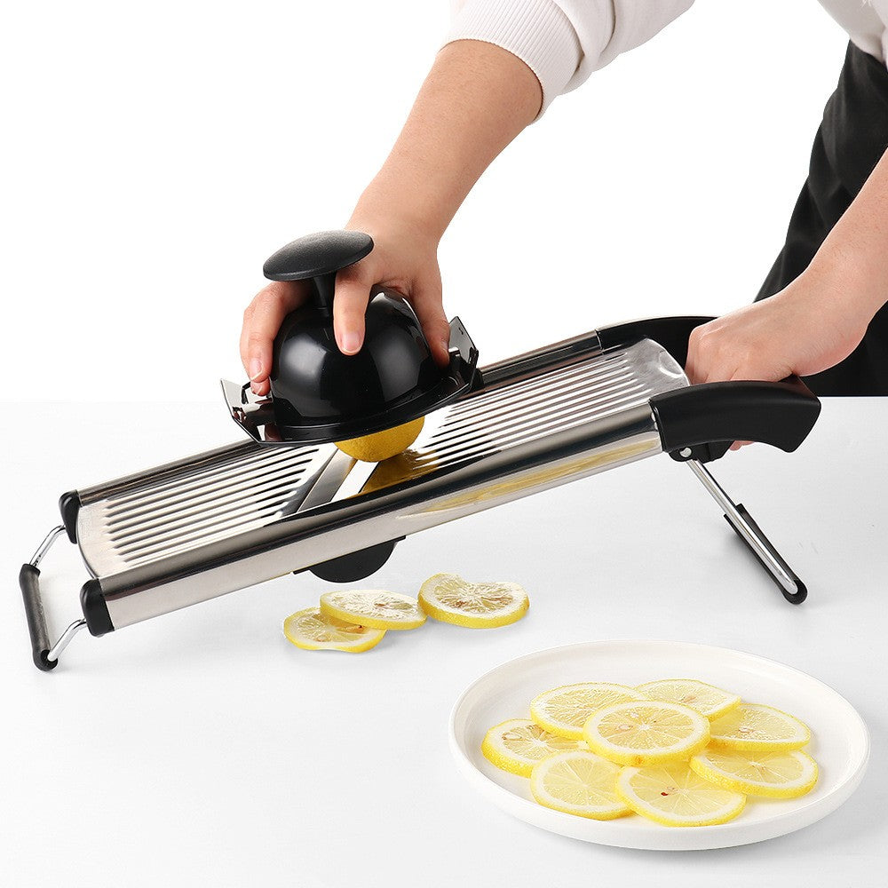 Adjustable Stainless Steel Mandoline Slicer with Safety Guard and Cut-Resistant Gloves – Best Veggie Slicer for Precision Cutting 0