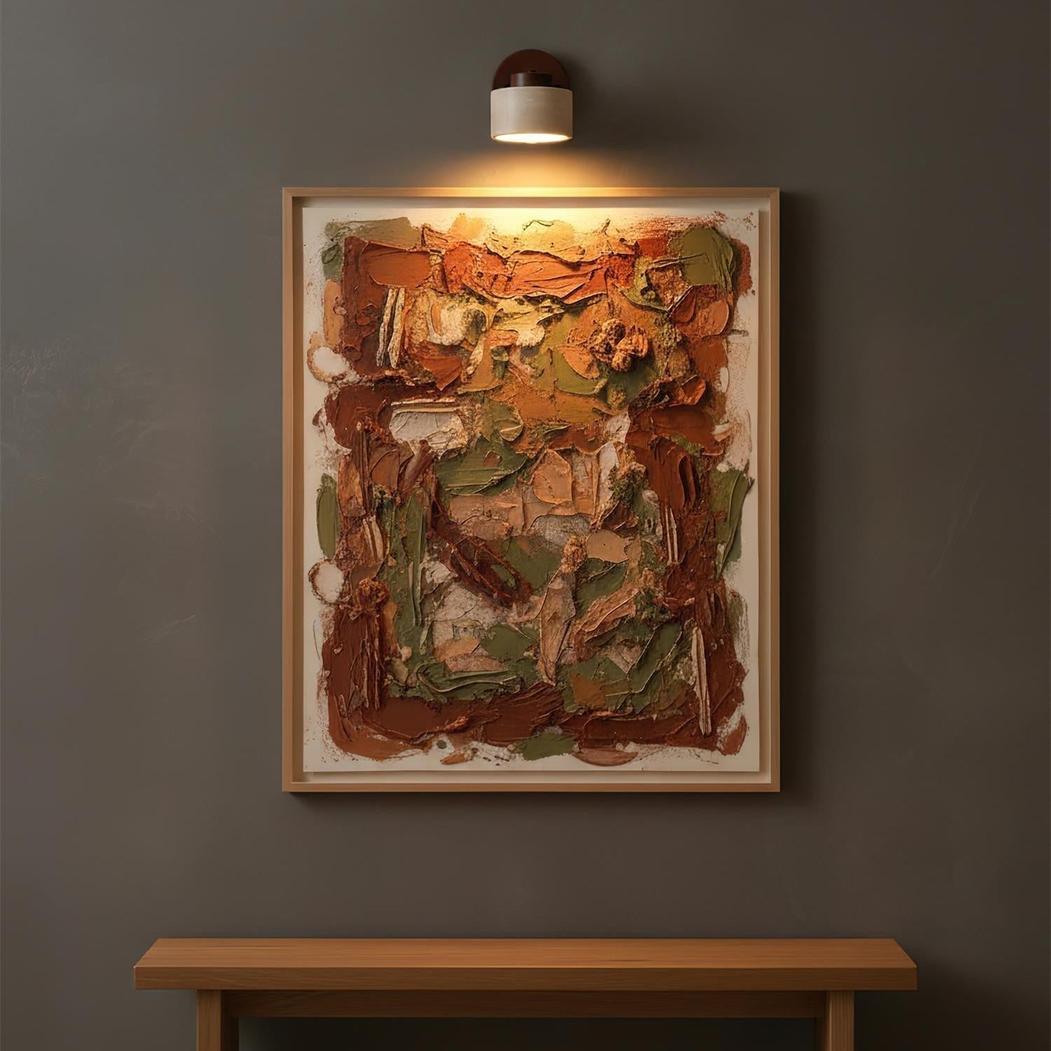 Adjustable Wall Sconce - Natural Travertine & Wood Design 7