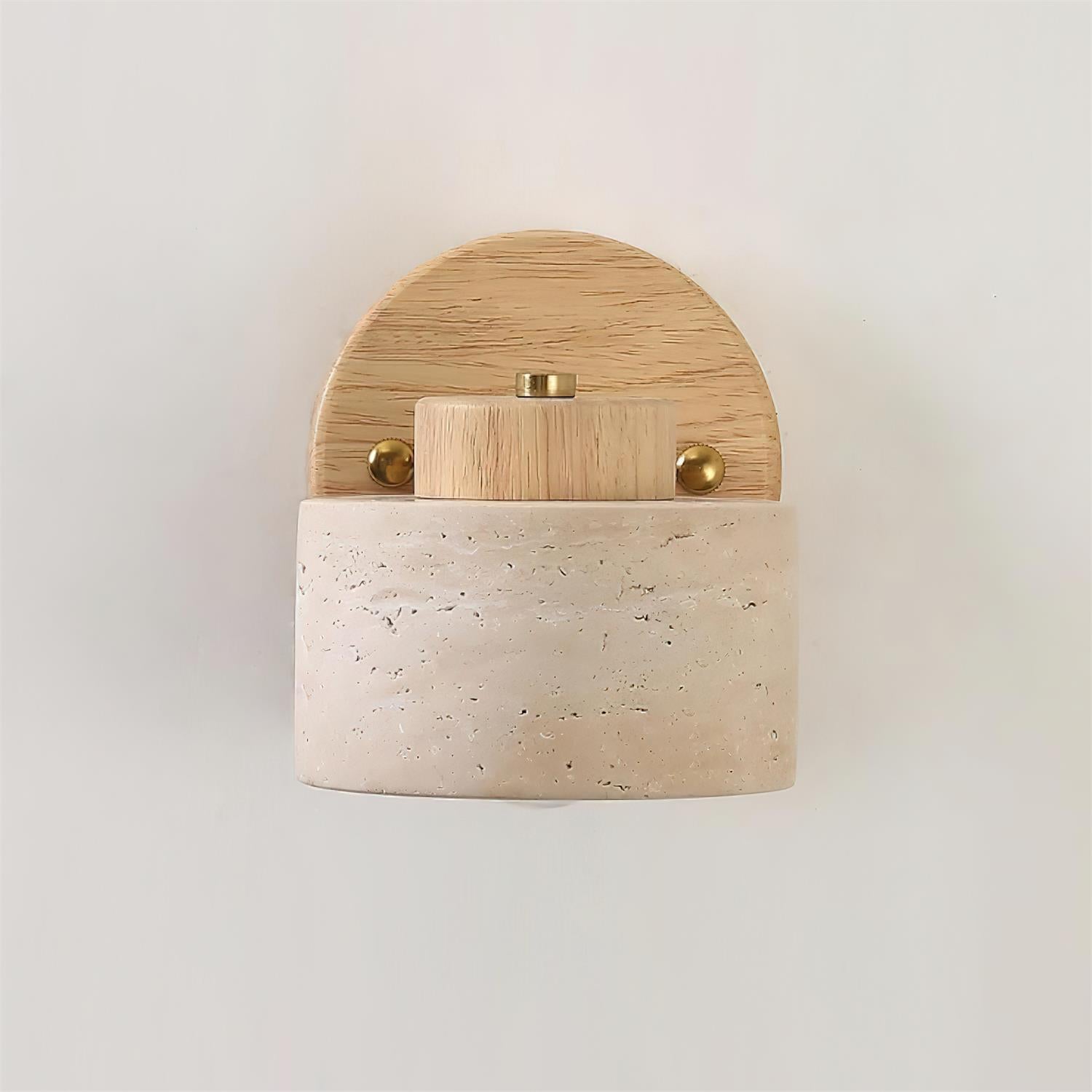 Adjustable Wall Sconce - Natural Travertine & Wood Design 9