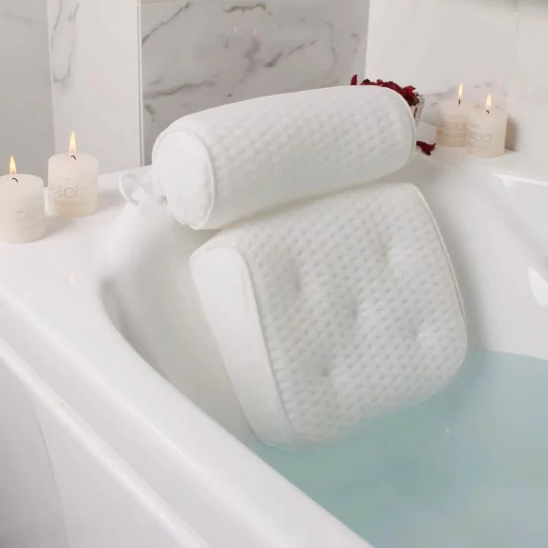 Air Mesh Bath Pillow for Neck and Head Support - Ergonomic Waterproof Tub Pillow with Suction Cups and Quick-Dry Technology 0