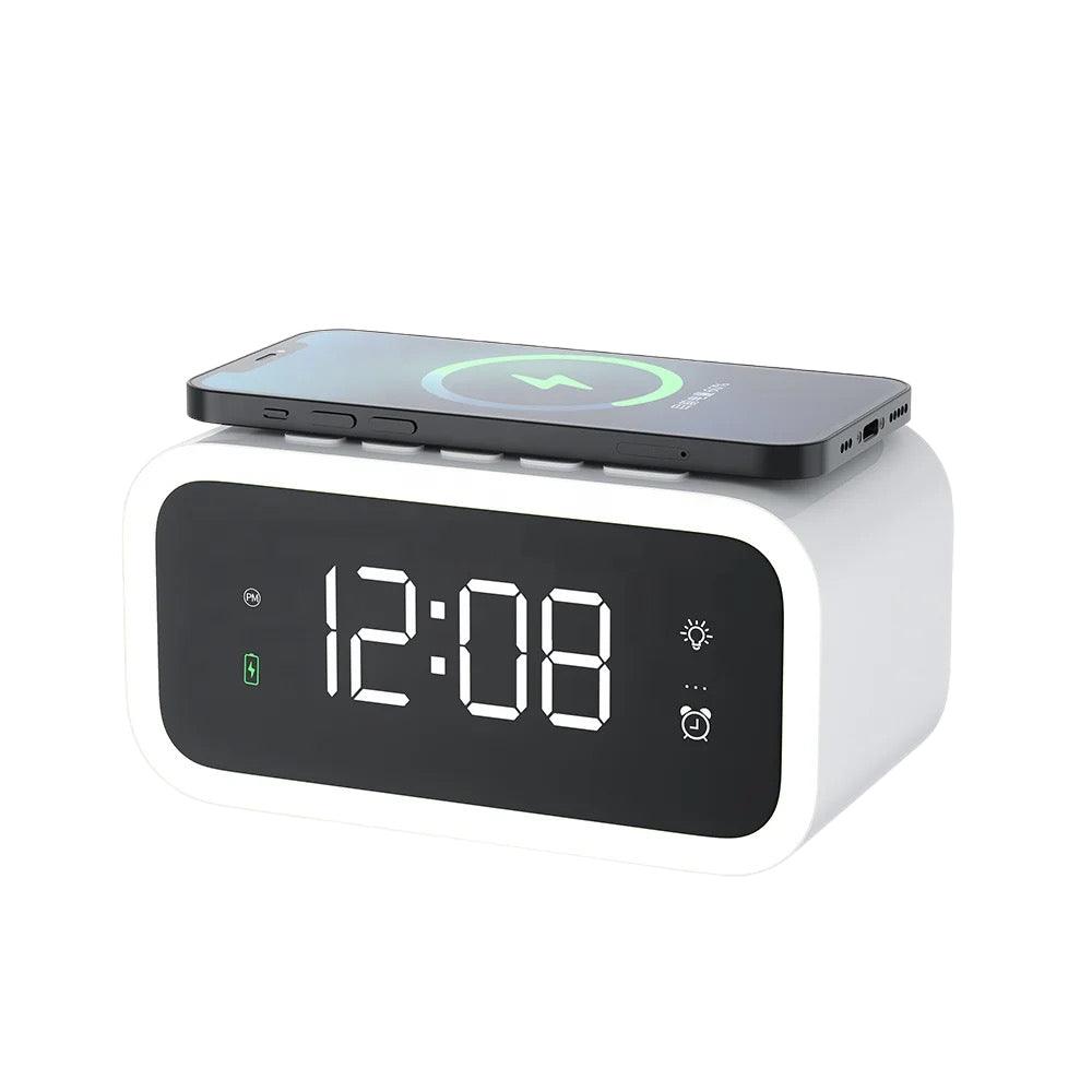 Alarm Clock LED Display Qi Wireless Charging ABS Plastic  4