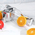 Aluminum Citrus Juicer with Ergonomic Grip for Effortless Lemon and Orange Juice Extraction - Durable Silver Citrus Press 2